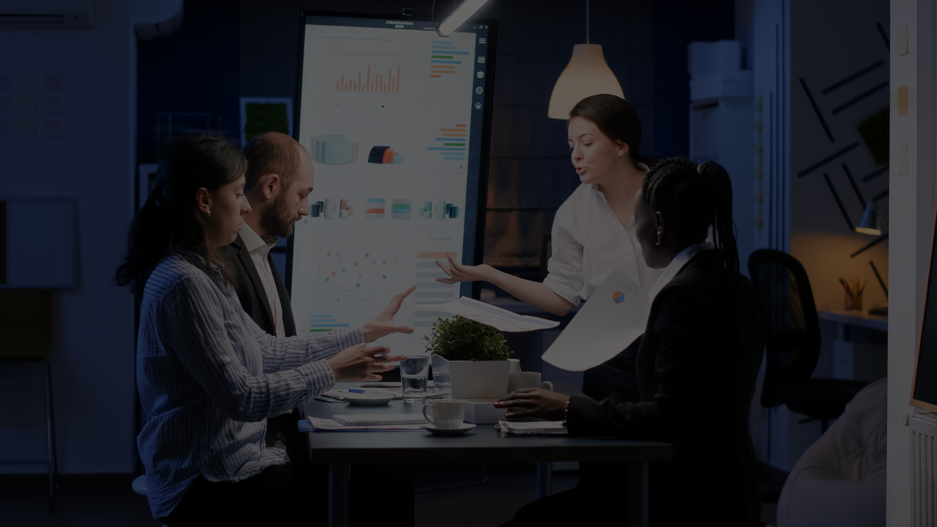 Team collaboration in modern office